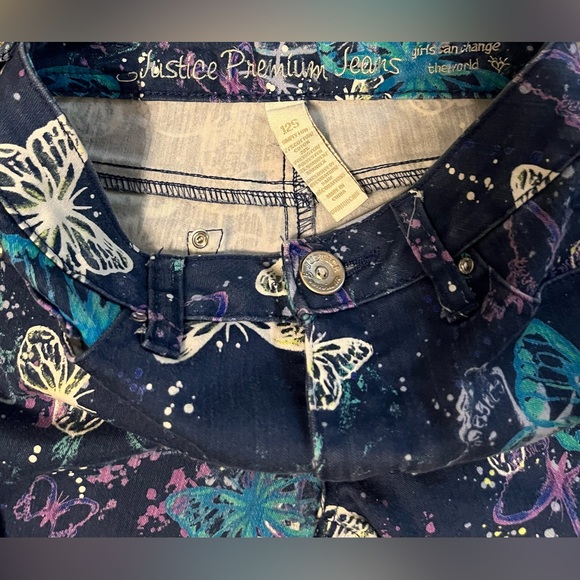 Butterfly print Justice girls jeans - Picture 4 of 4